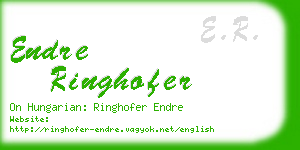 endre ringhofer business card